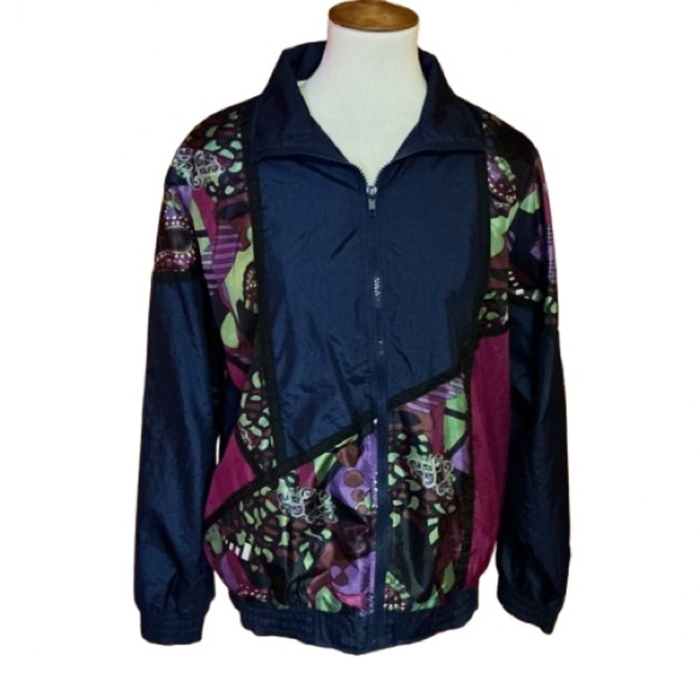 Vtg 90s patchwork lightweight jacket
